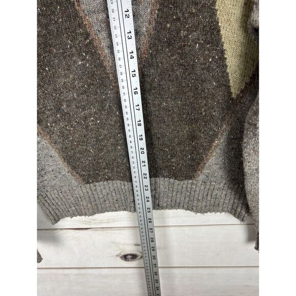 VTG Kennington Sweater Mens XL Multicolor V Neck Wool Blend Grandpa Geometric - Picture 5 of 6